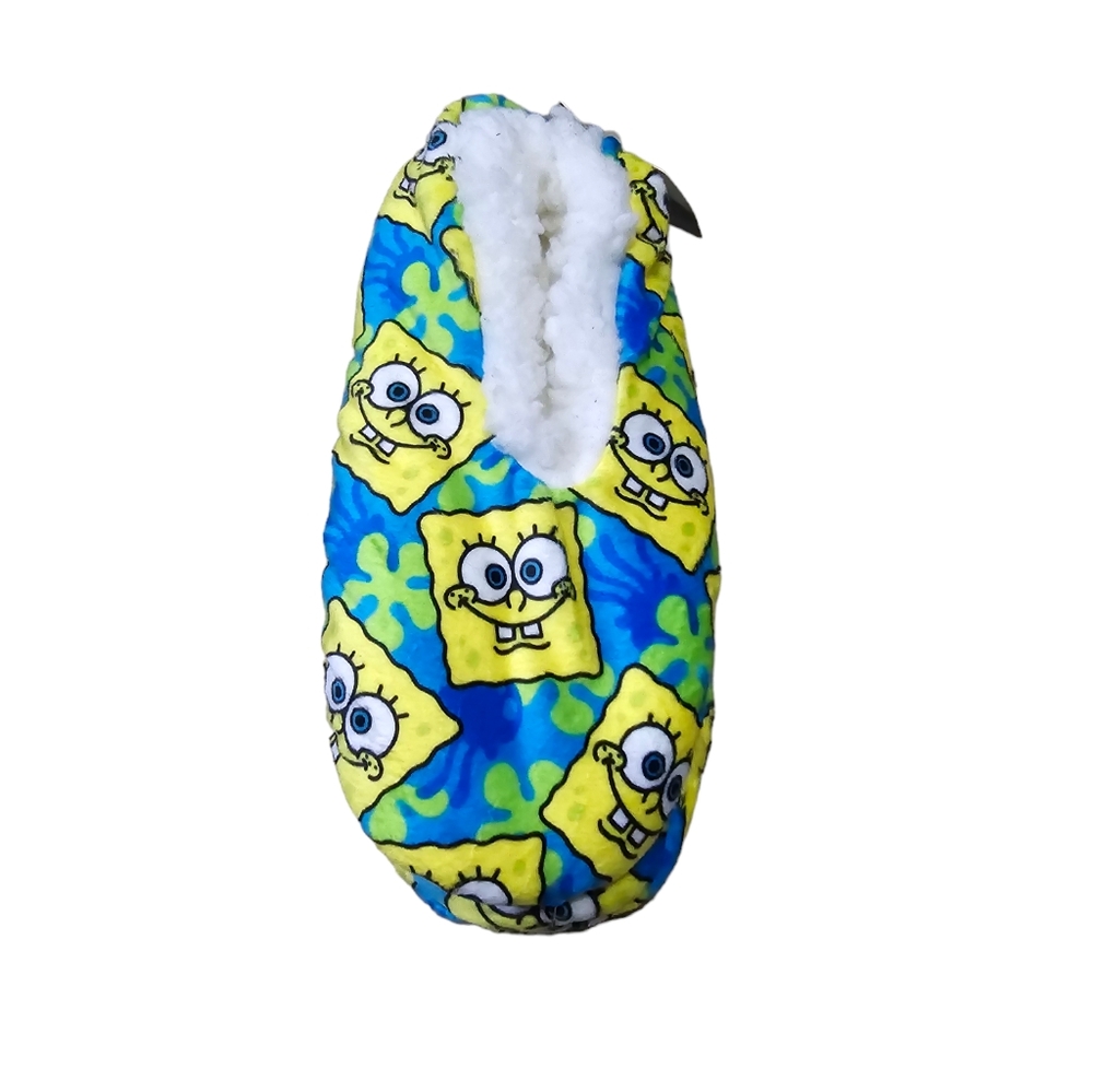 New With Tags Nickelodeon SpongeBob Fuzzy Babba Slipper Socks, 1 Pair Non Slip